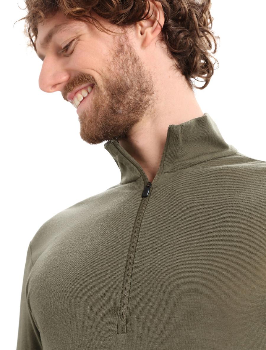 Men's Icebreaker Merino 175 Everyday Long Sleeve Half Zip Thermal Top Base Layers Loden | CA 1578BEXC